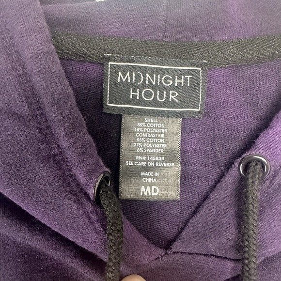 Midnight Hour Tunic Size Medium Purple Black Tie Dye Hoodie Witchy Goth - Picture 7 of 8